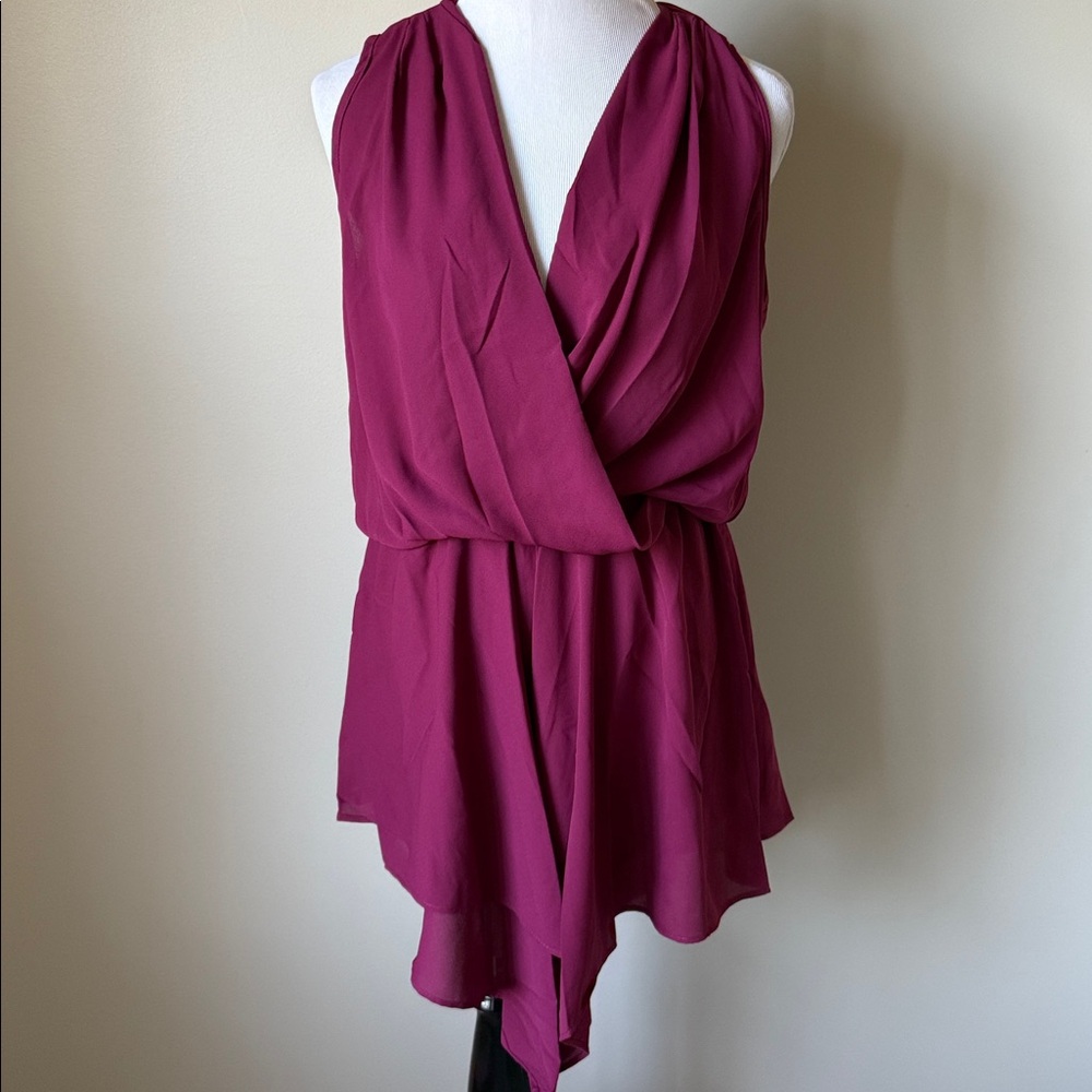 Krisa Magenta Halter Mini Dress NWT